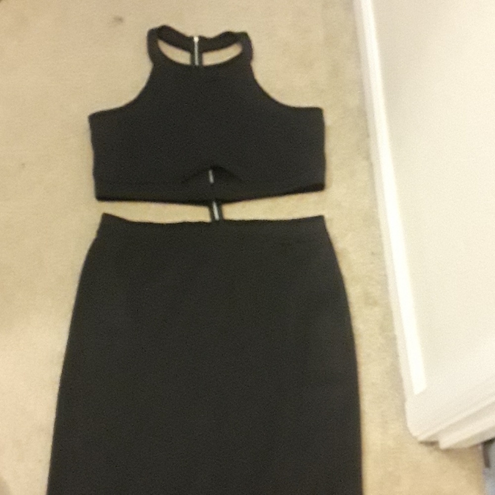 Two piece black dress